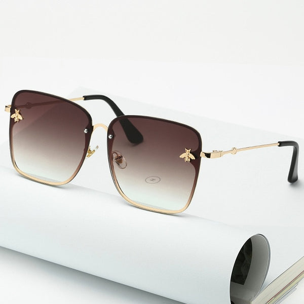 Women Oversize Square Bee Sunglasses