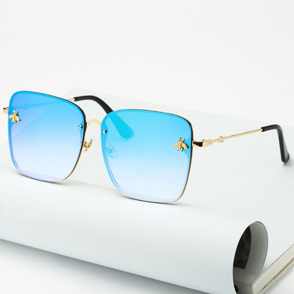 Women Oversize Square Bee Sunglasses