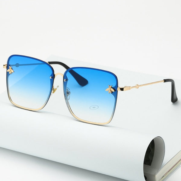 Women Oversize Square Bee Sunglasses