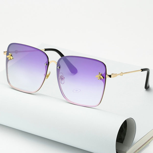 Women Oversize Square Bee Sunglasses